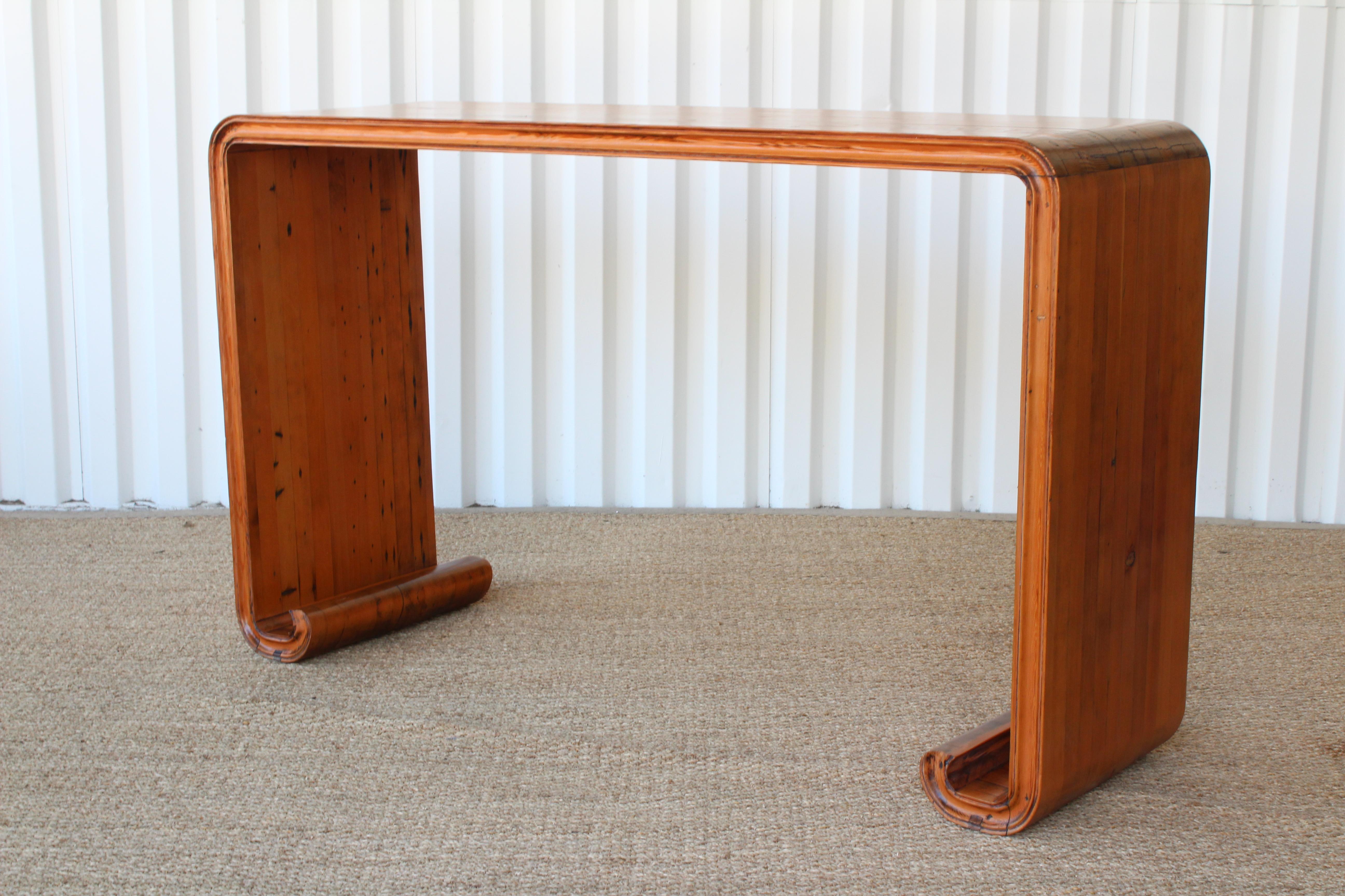 Antique Japanese pine console table. Oiled pine finish.