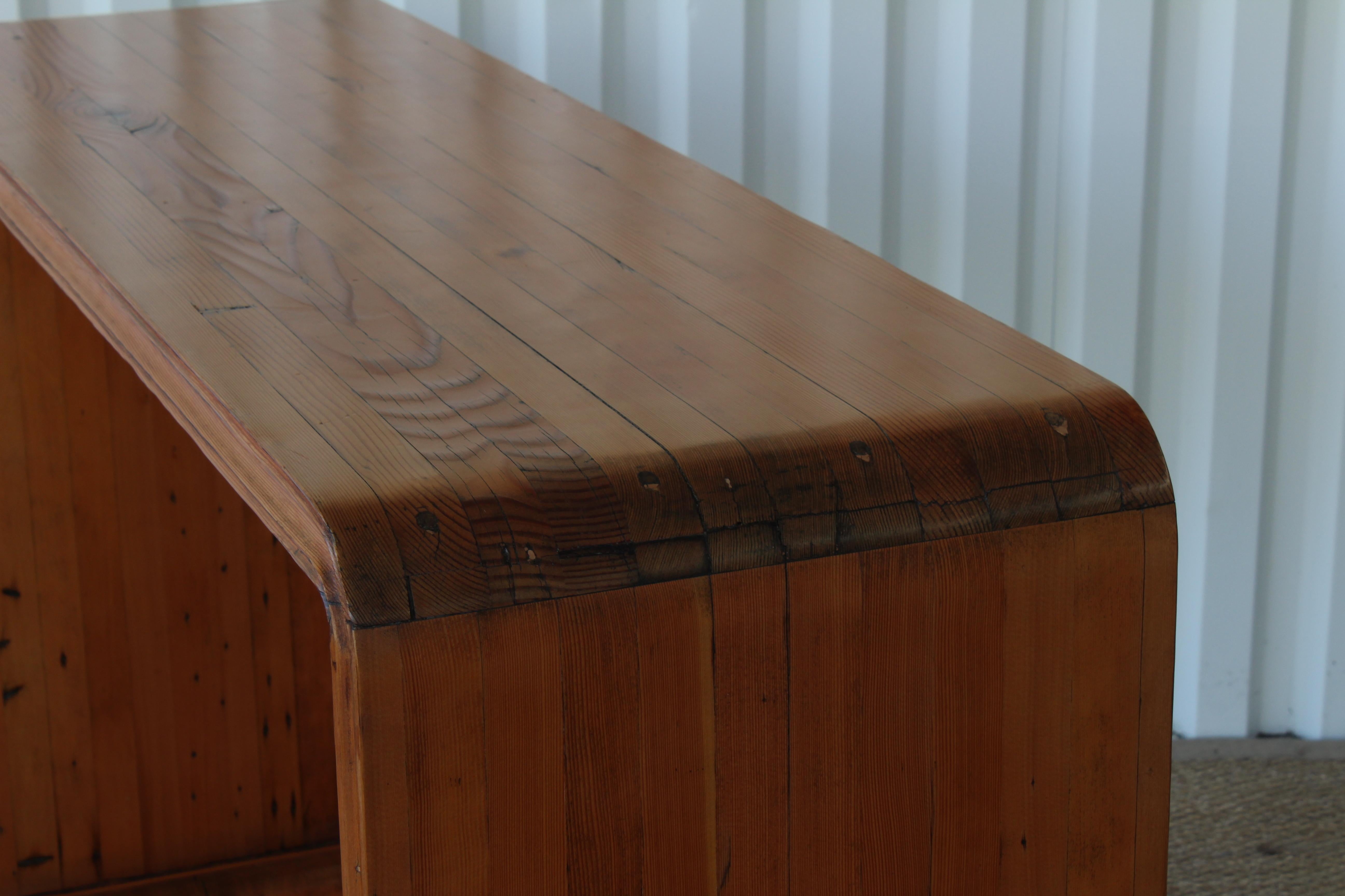 Oiled Antique Japanese Pine Console Table For Sale