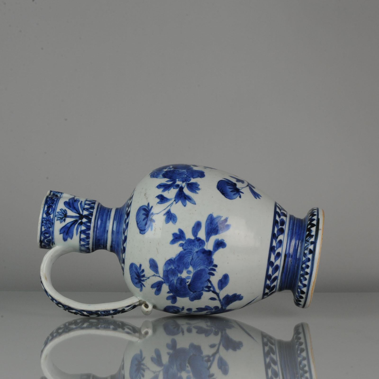 Antique Japanese Plate circaa 1670-1700 Arita Japan Porcelain Jug Flowers For Sale 6