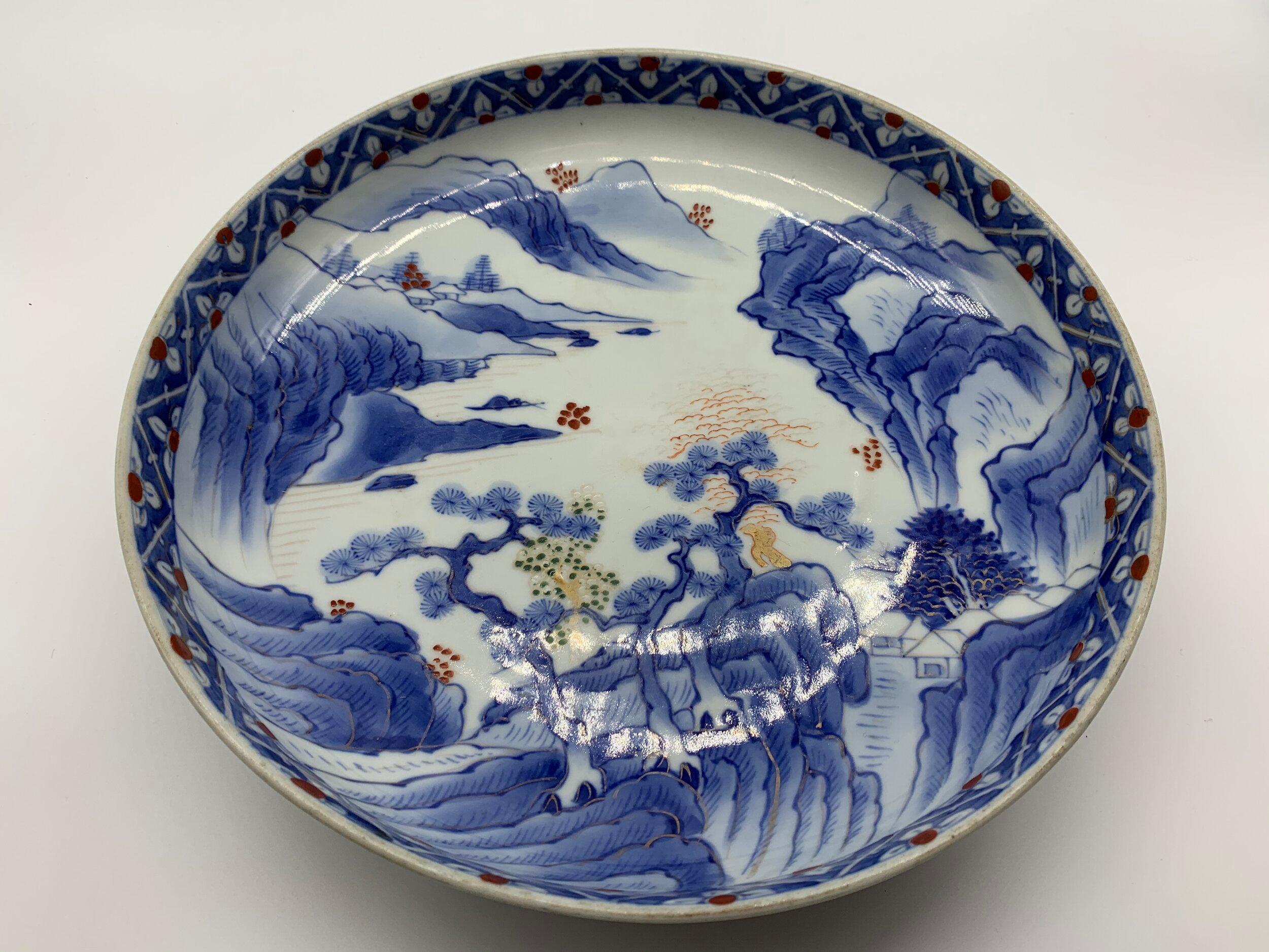 Hand-Painted Antique Japanese Plate Koimari End of Edo Era 1860s