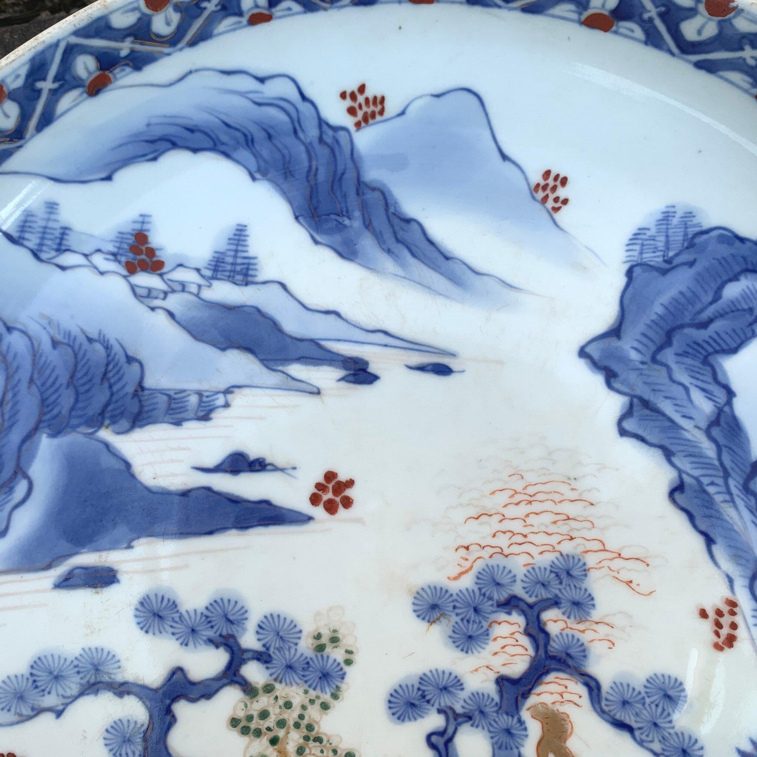 Mid-19th Century Antique Japanese Plate Koimari End of Edo Era 1860s