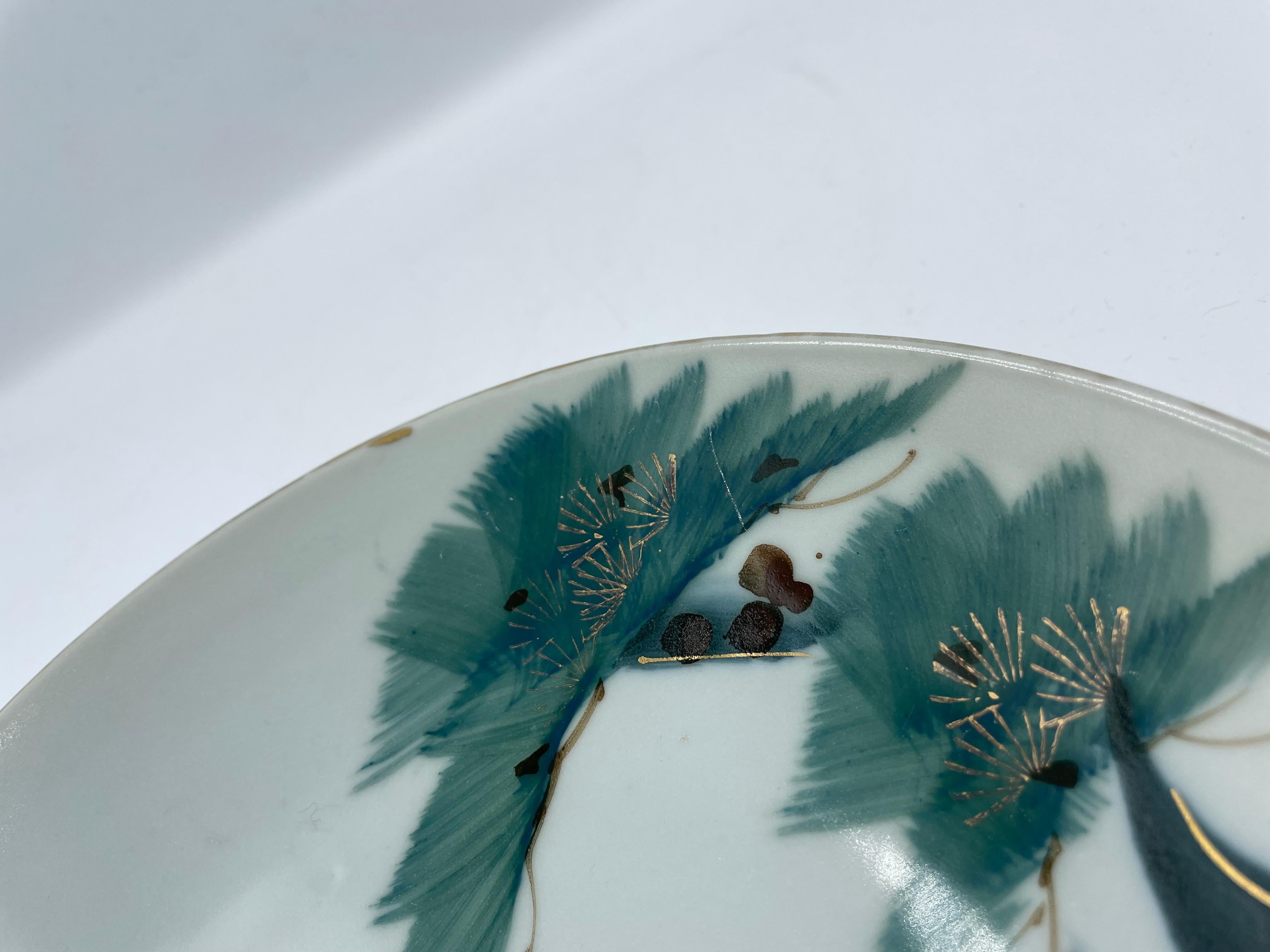 Antique Japanese Plate with Cranes 1960s For Sale 3