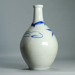 Antique Japanese Porcelain Edo period Tokkuri Bottle Vase Flowers Japan