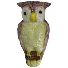 Antiguo Jarrón de Bolsillo de Porcelana Japonesa Figurado Búho Periodo Meiji