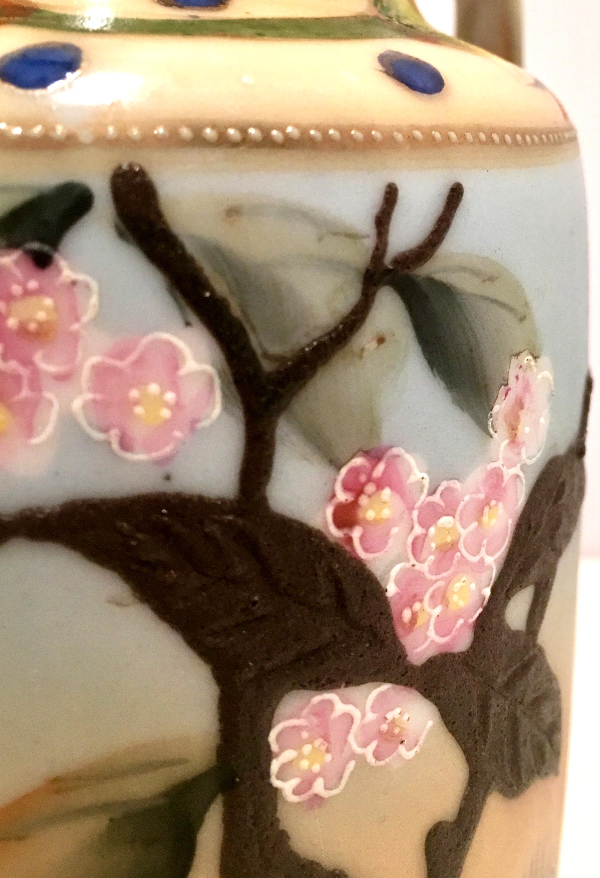 Antique Japanese Porcelain Hand Painted Bird Motif Vase For Sale 3