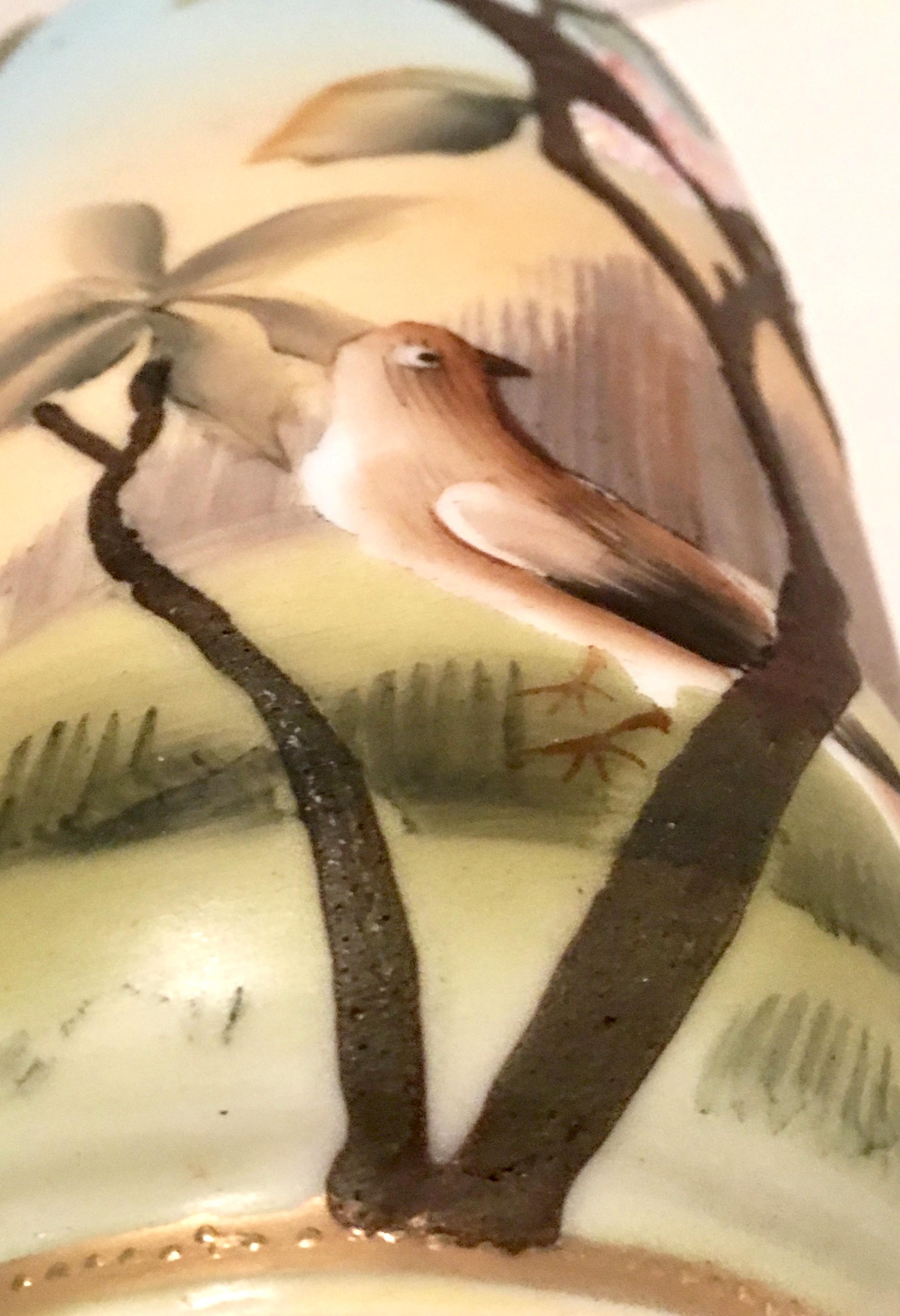 Antique Japanese Porcelain Hand Painted Bird Motif Vase For Sale 4