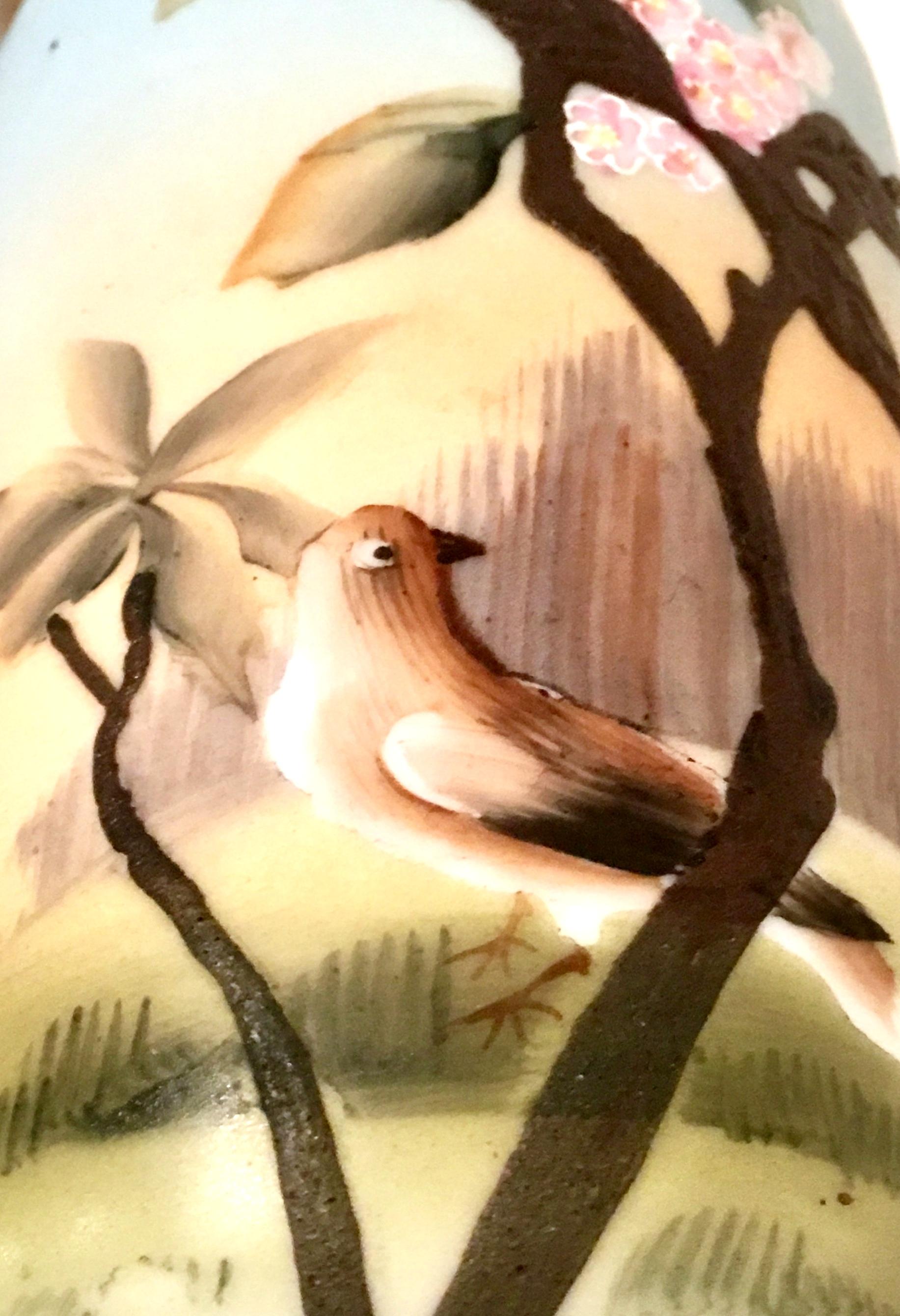 Antique Japanese Porcelain Hand Painted Bird Motif Vase For Sale 5