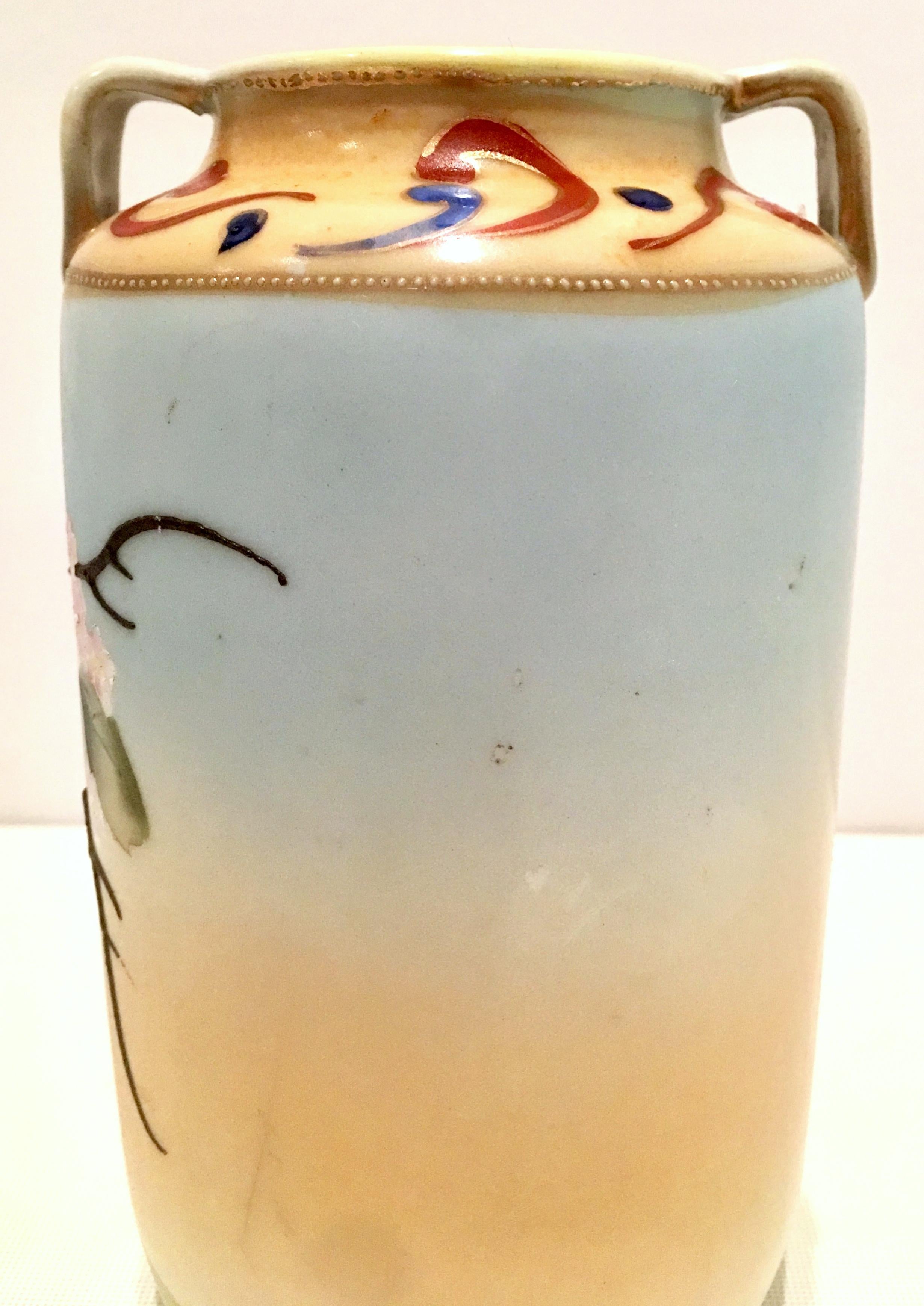 20th Century Antique Japanese Porcelain Hand Painted Bird Motif Vase For Sale