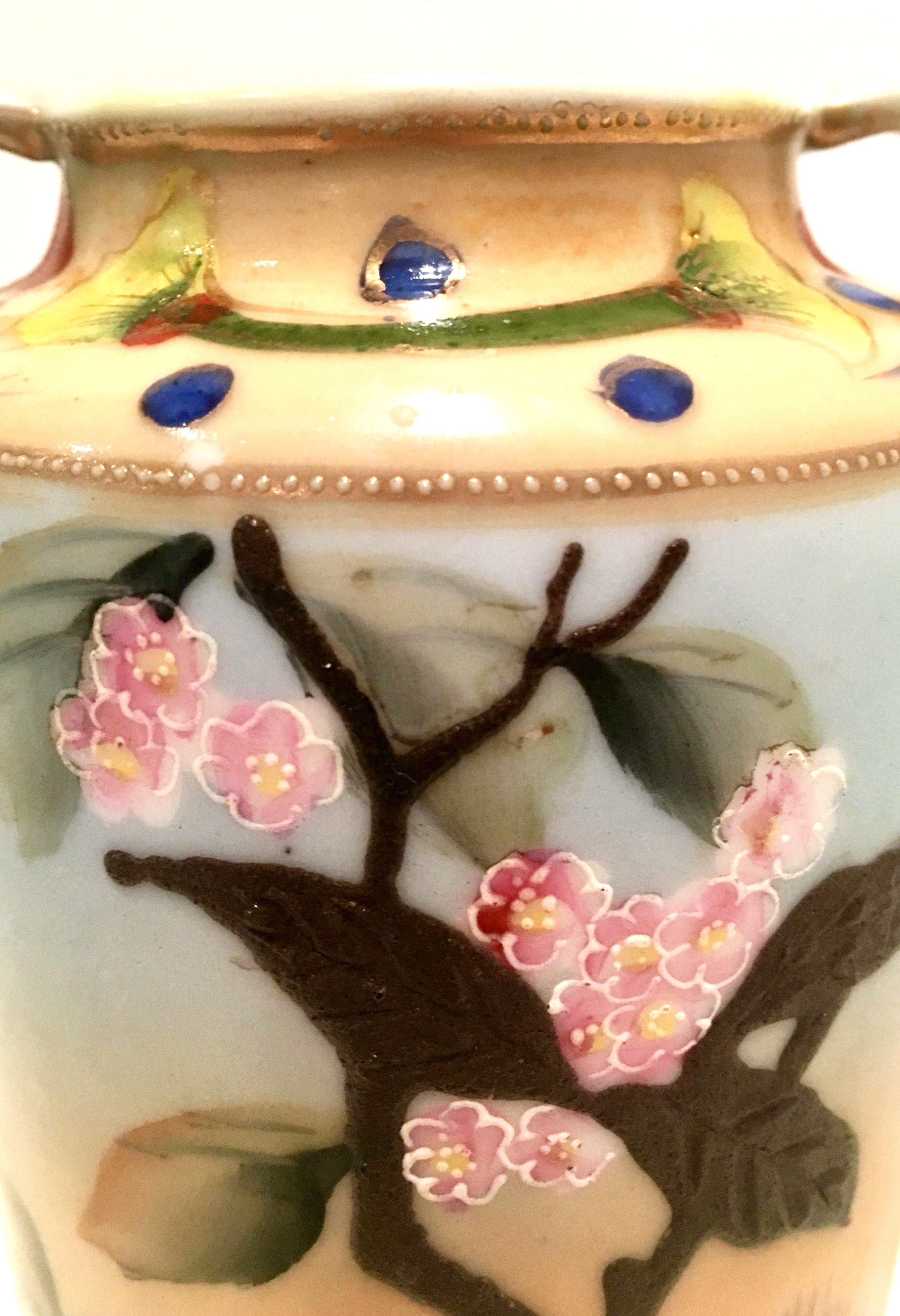 20th Century Antique Japanese Porcelain Hand-Painted Bird Motif Vase