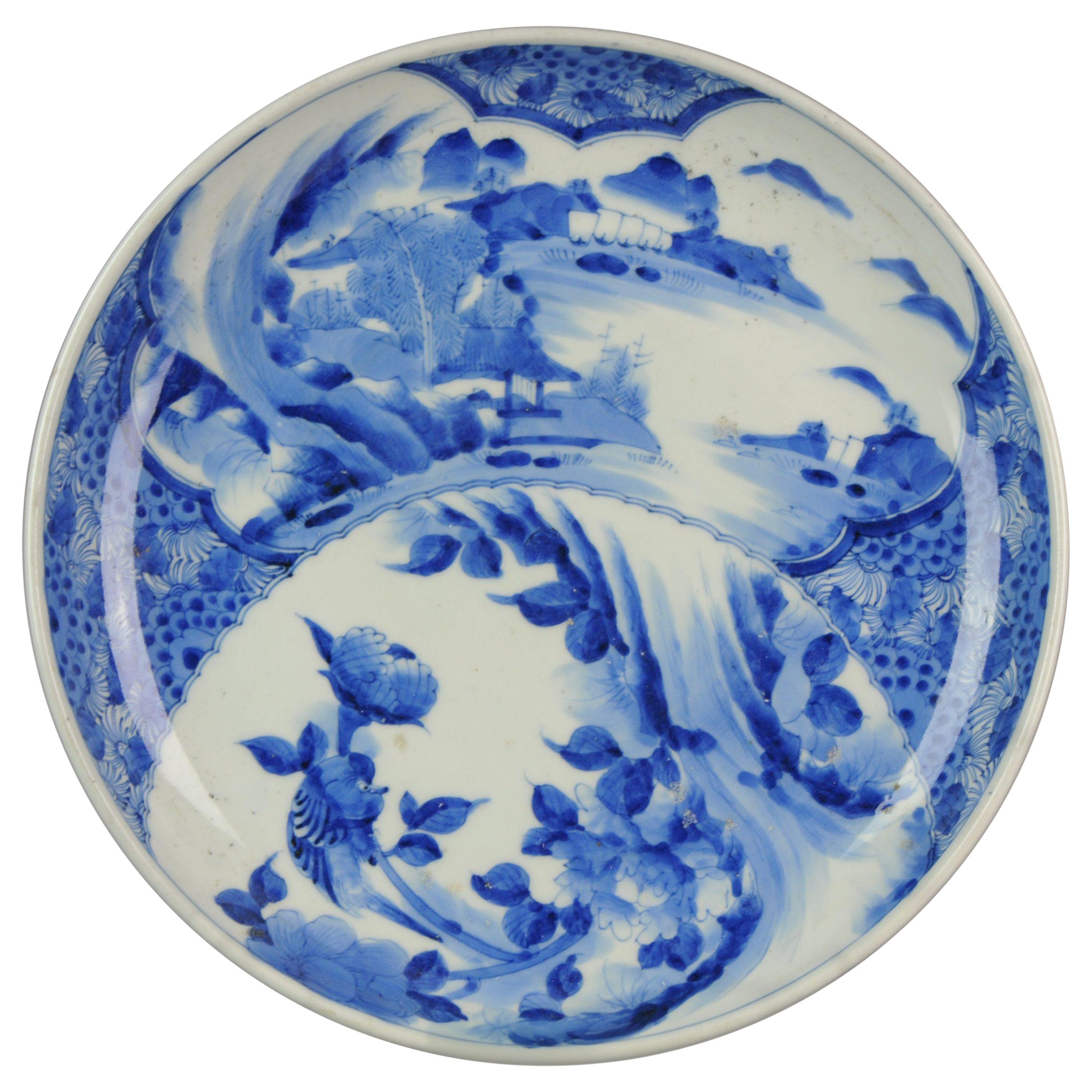 Ancienne fleur de village d'oiseaux en porcelaine japonaise, 19ème siècle en vente