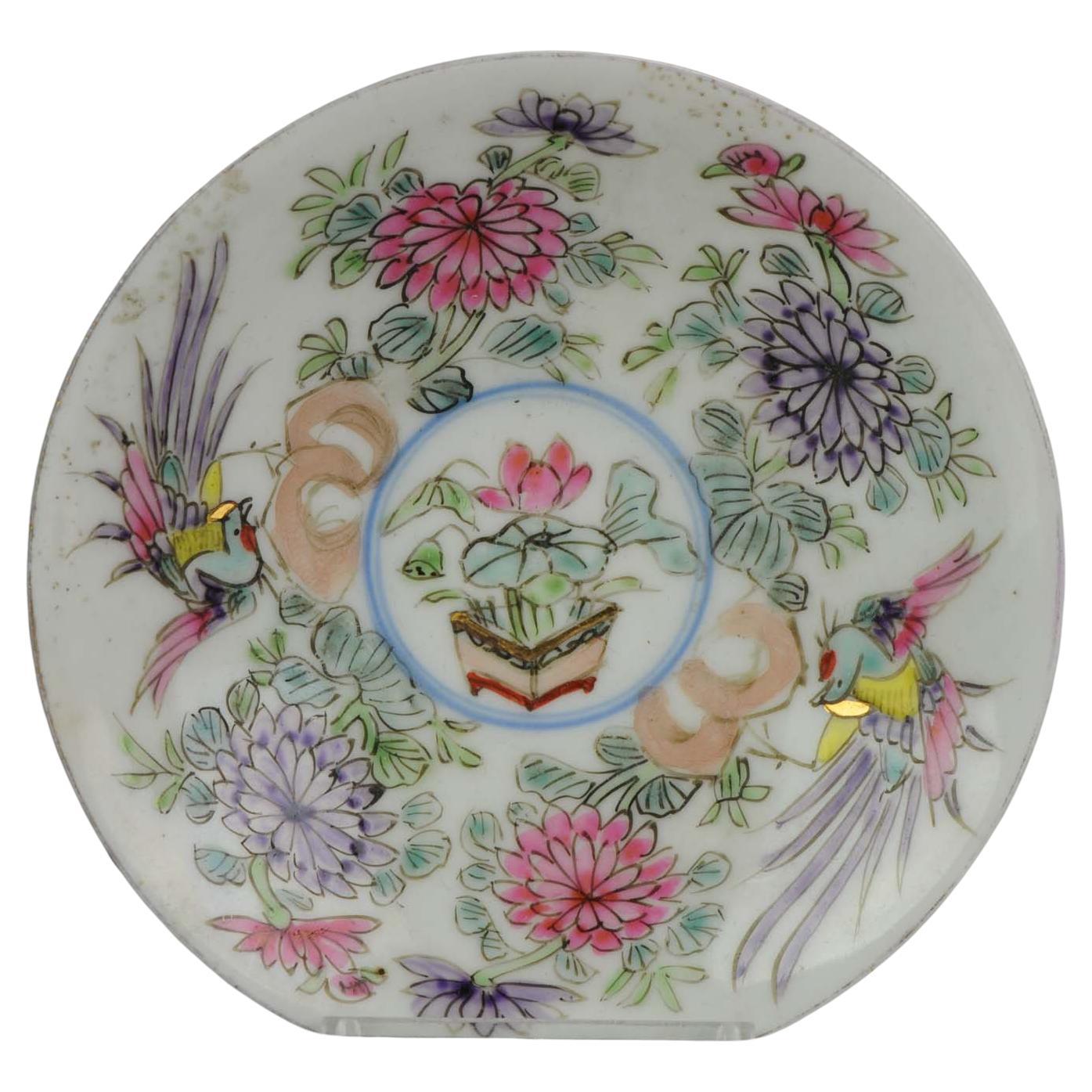 Antique Japanese Porcelain Polychrome Eggshell Style Plate, 19/20C
