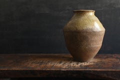 Antique Japanese pottery, Echizen ware vase / 1450-1600 / Natural glaze