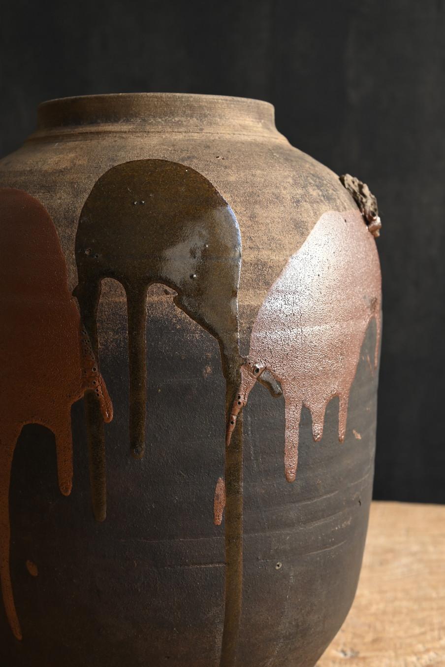 Antico vaso di ceramica giapponese/1850-1920/vaso con smalto bicolore in vendita 2