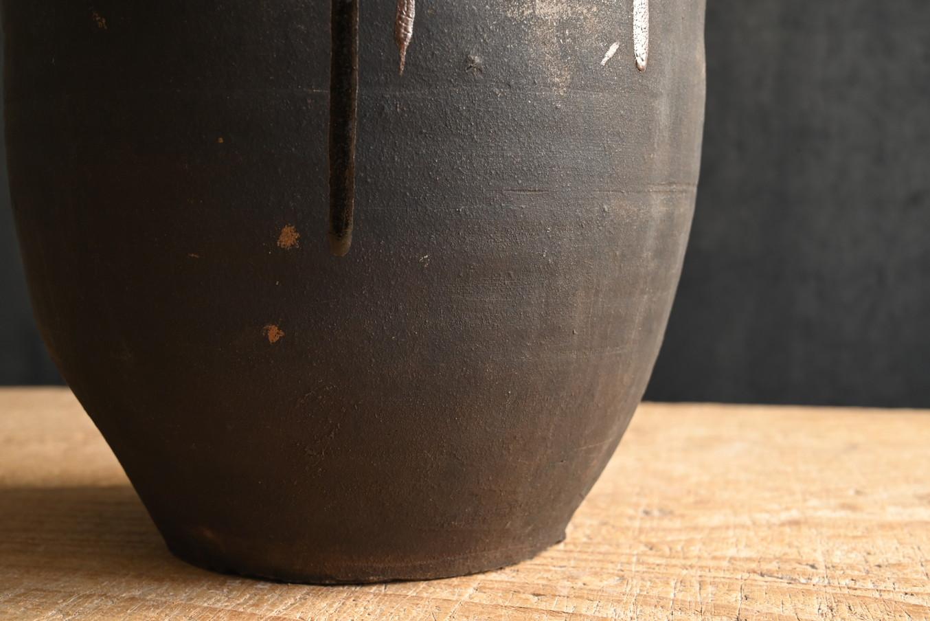 Antico vaso di ceramica giapponese/1850-1920/vaso con smalto bicolore in vendita 5
