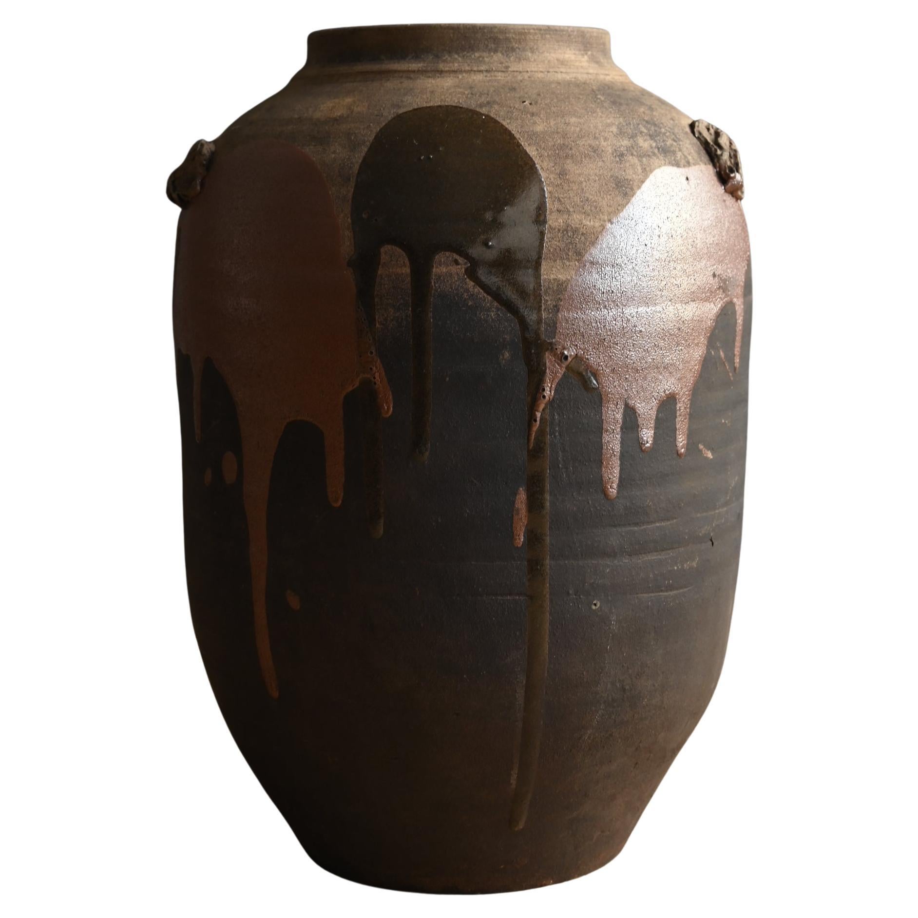 Antike japanische Keramikvase/1850-1920/Vase aus zweifarbiger Glasur