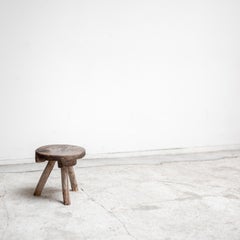Antique Japanese Primitive Wooden Stool, 1920s, Japan