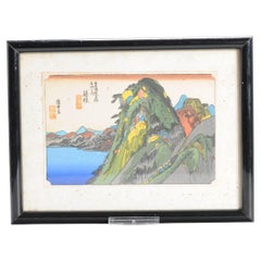 Stampa antica giapponese di Hiroshige Blocco 53 stazioni della strada Tokaido, Giappone