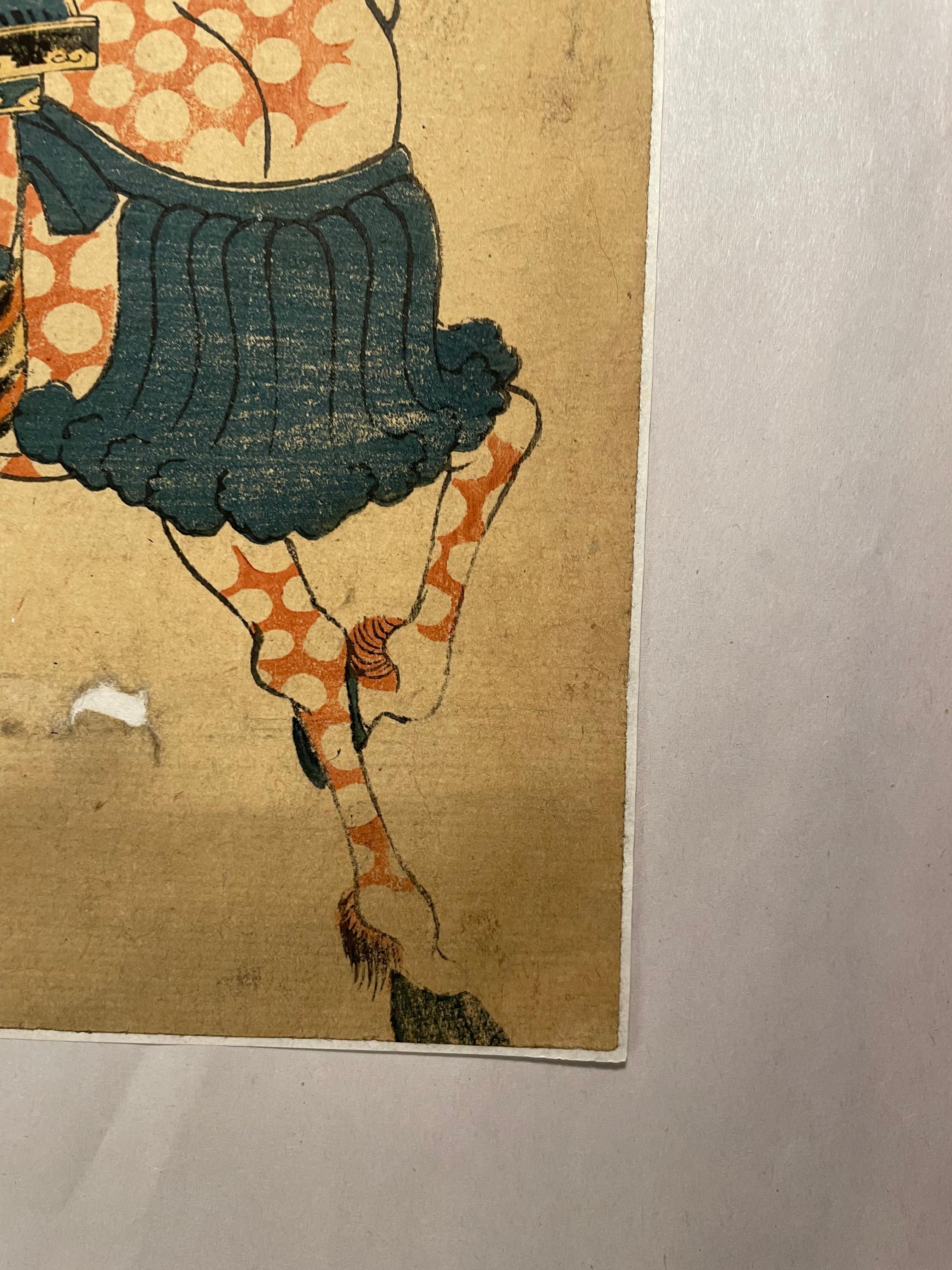 Antico 'Hanga' di stampa giapponese del signor Taira no Atsumori del 1900 in vendita 3