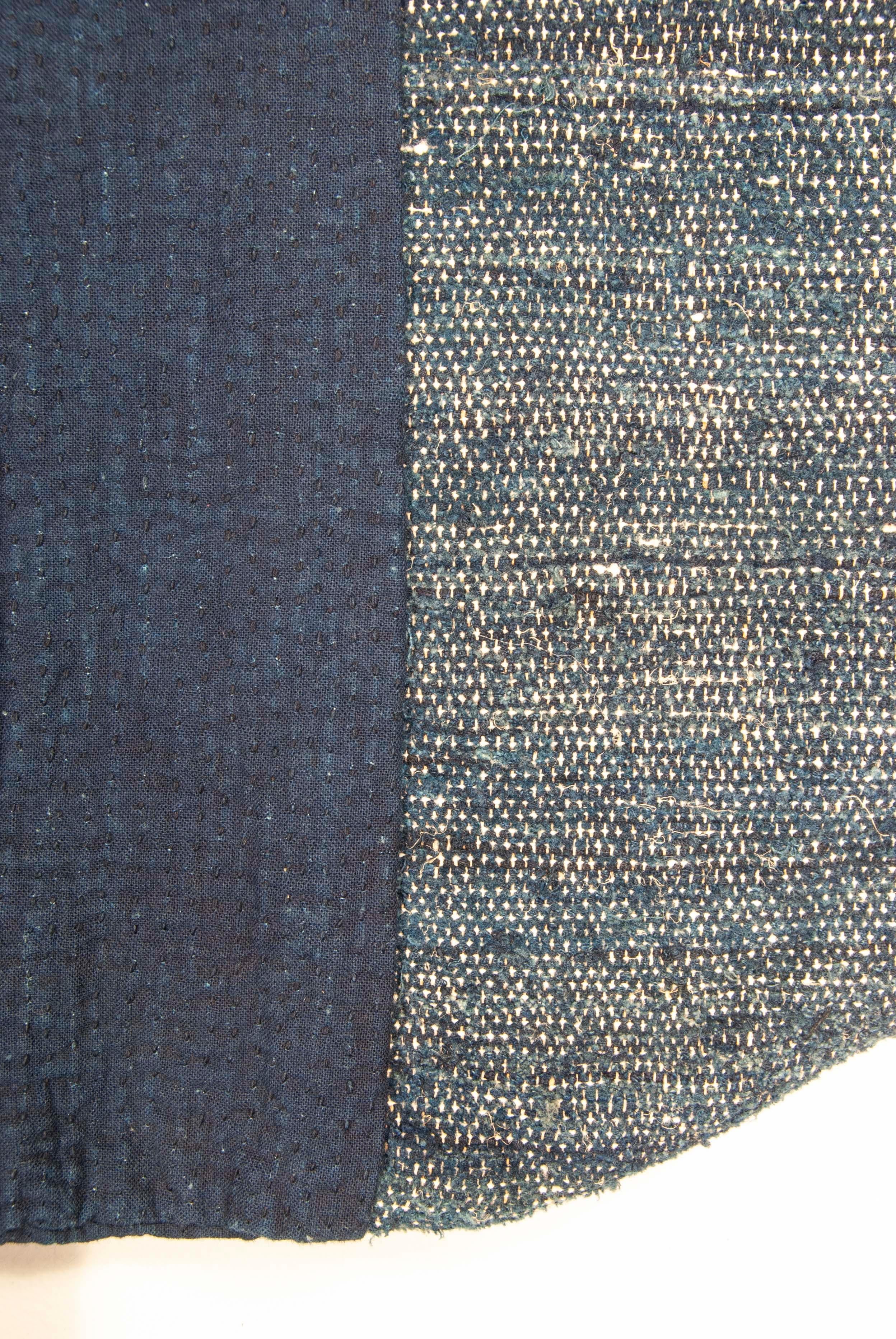 Chaqueta de granjero japonesa antigua reciclada Saki-Ori en venta 1