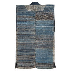 Antike japanische Recycled Saki-Ori Farmer's Vest