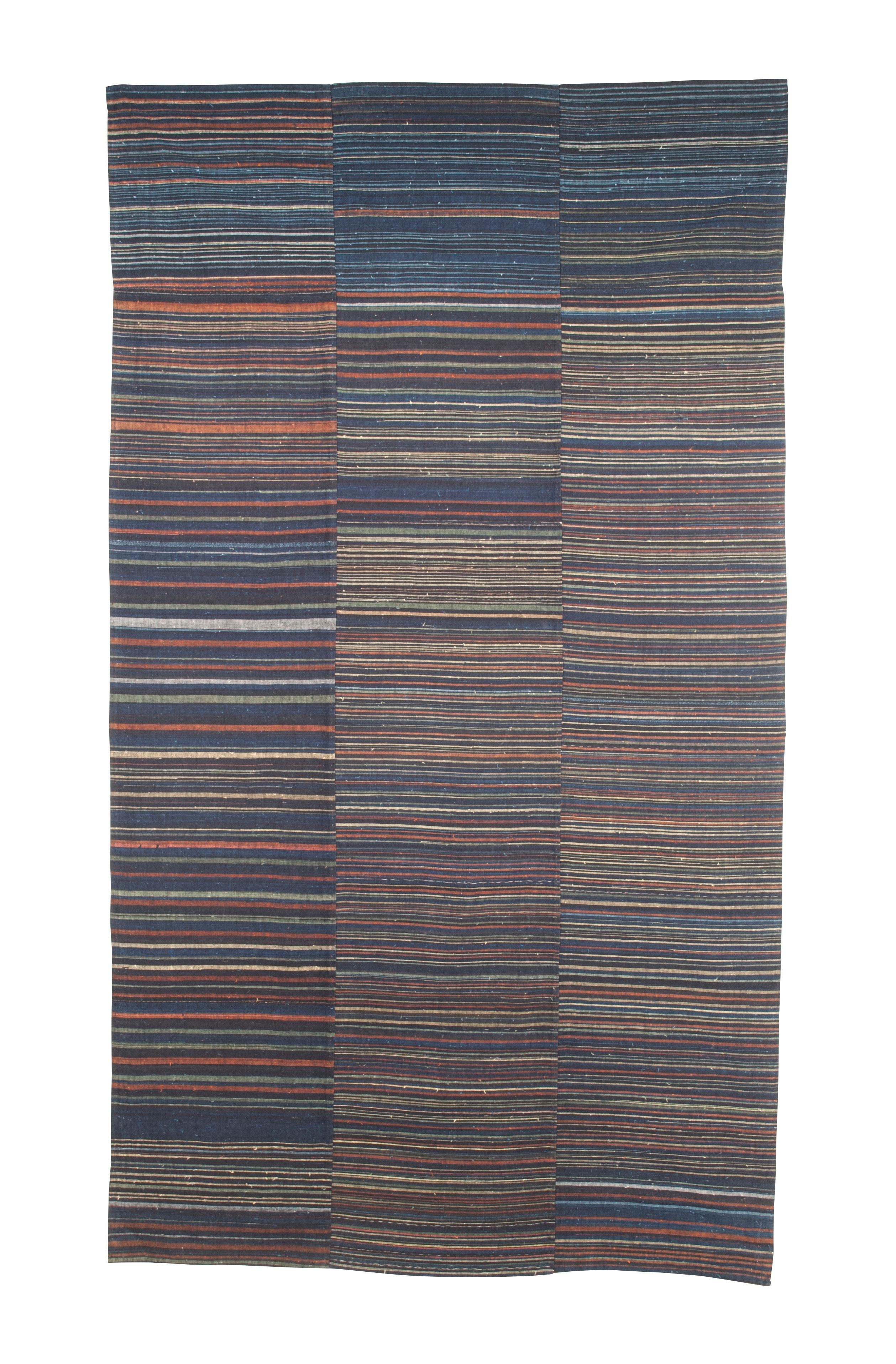 Couvercle japonais ancien Zanshi-Ori recyclé

L'étoffe Zanshi-ori est tissée à partir de fils restants ou réutilisés, provenant soit de la production commerciale de kimonos, soit de fils de coton ou de soie recyclés produits à la maison. Il se