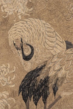 Antique Japanese Rope Embroidery Tapestry