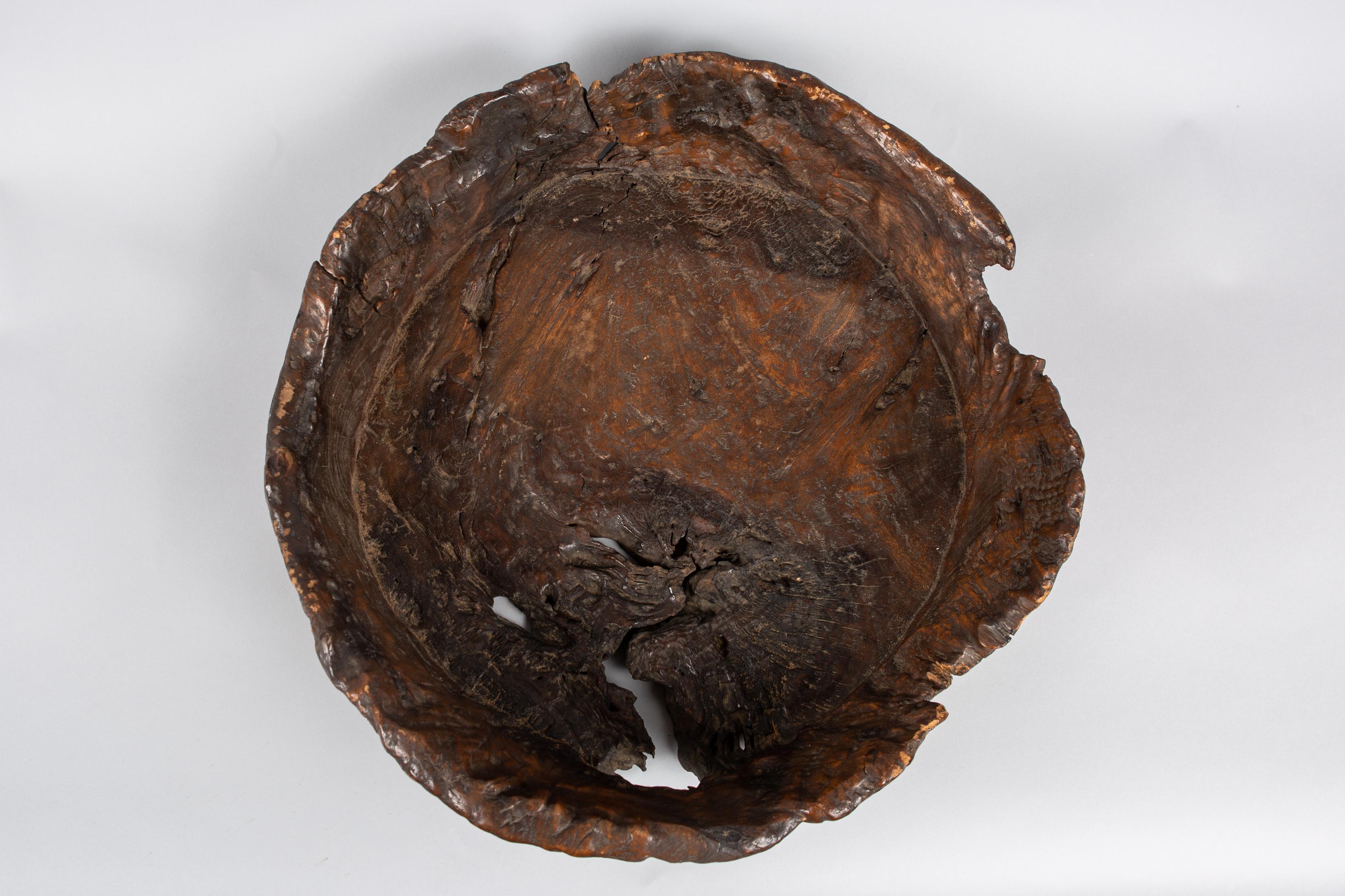 Mid-19th Century Antique Japanese Rustic Burl Bowl For Sale