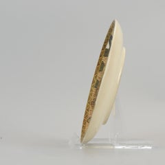 Antique Japanese Satsuma Dish Decorated Birds Marked, 19th or Early 20th Century