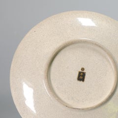 Antique Japanese Satsuma Dish Gold Procession Landscape Figures, 19th Century