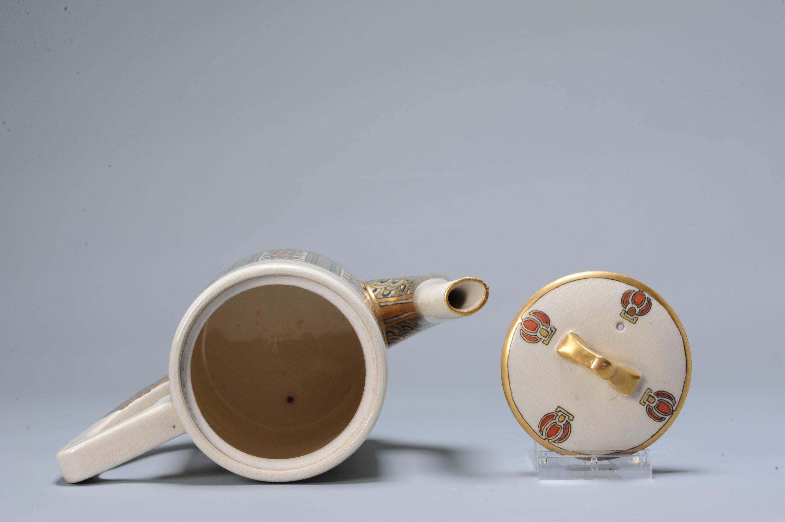 Antike japanische Satsuma-Teekanne mit Art-Déco-Einfluss Japan, 20. Jahrhundert (Art déco) im Angebot