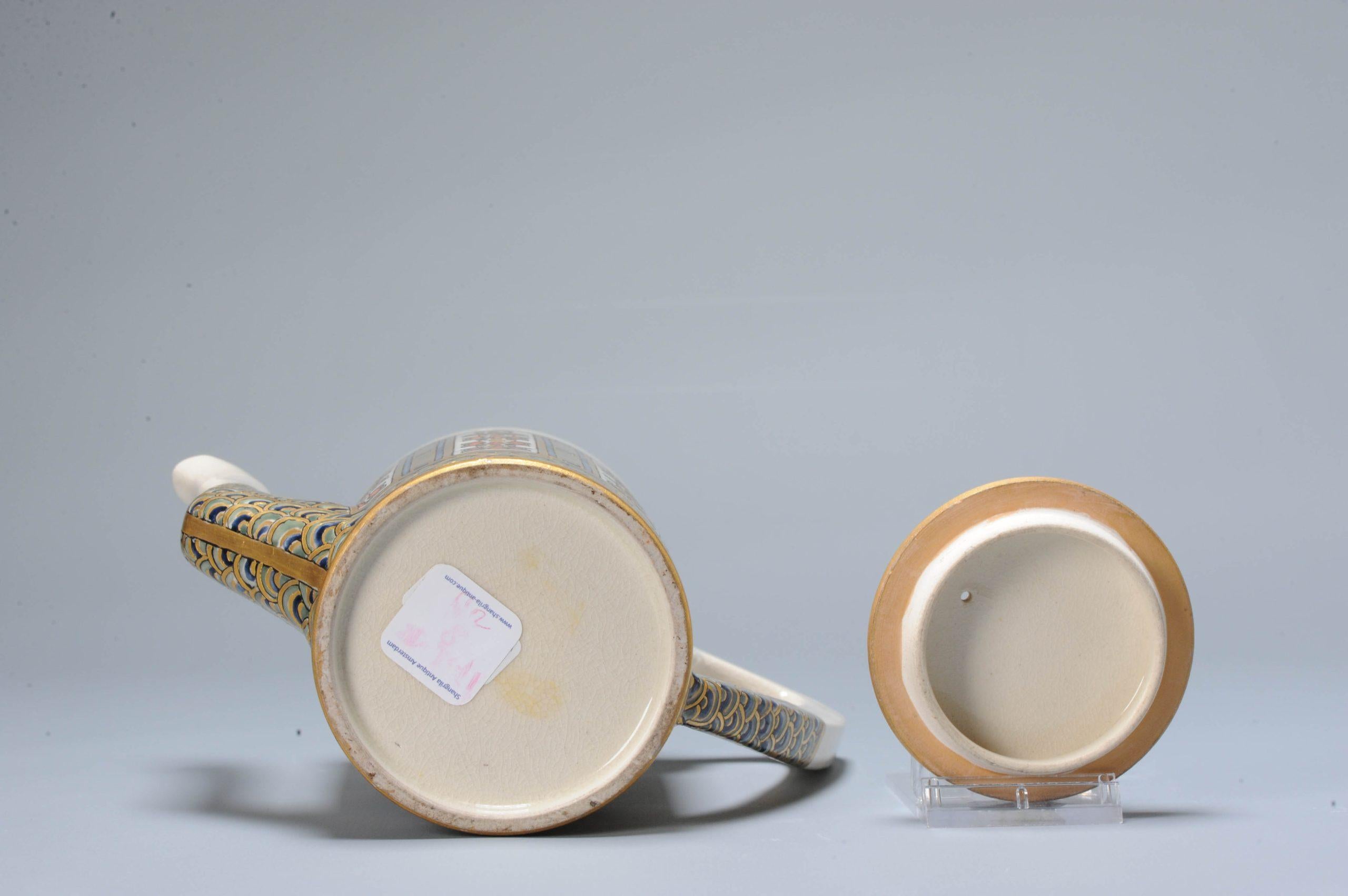 19th Century Antique Japanese Satsuma Tea Pot with Art Deco Influence Japan, 20th Century For Sale