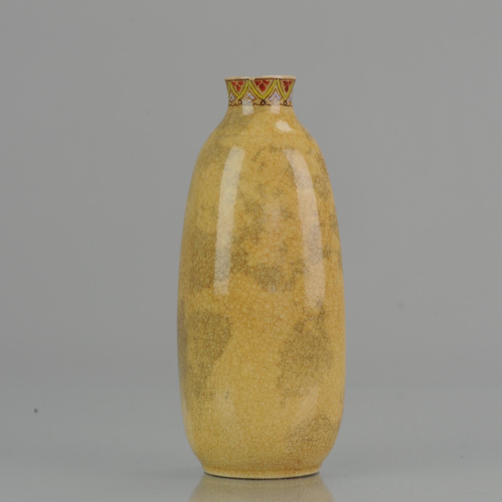 A nice Sake Bottle or Tokkuri. Satsuma from Kyoto.

Additional information:
Material: Porcelain & Pottery
Type: Vases
Region of Origin: Japan
Period: Meiji Periode (1867-1912)
Age: 19th century
Original/Reproduction: Original
Condition: Overall