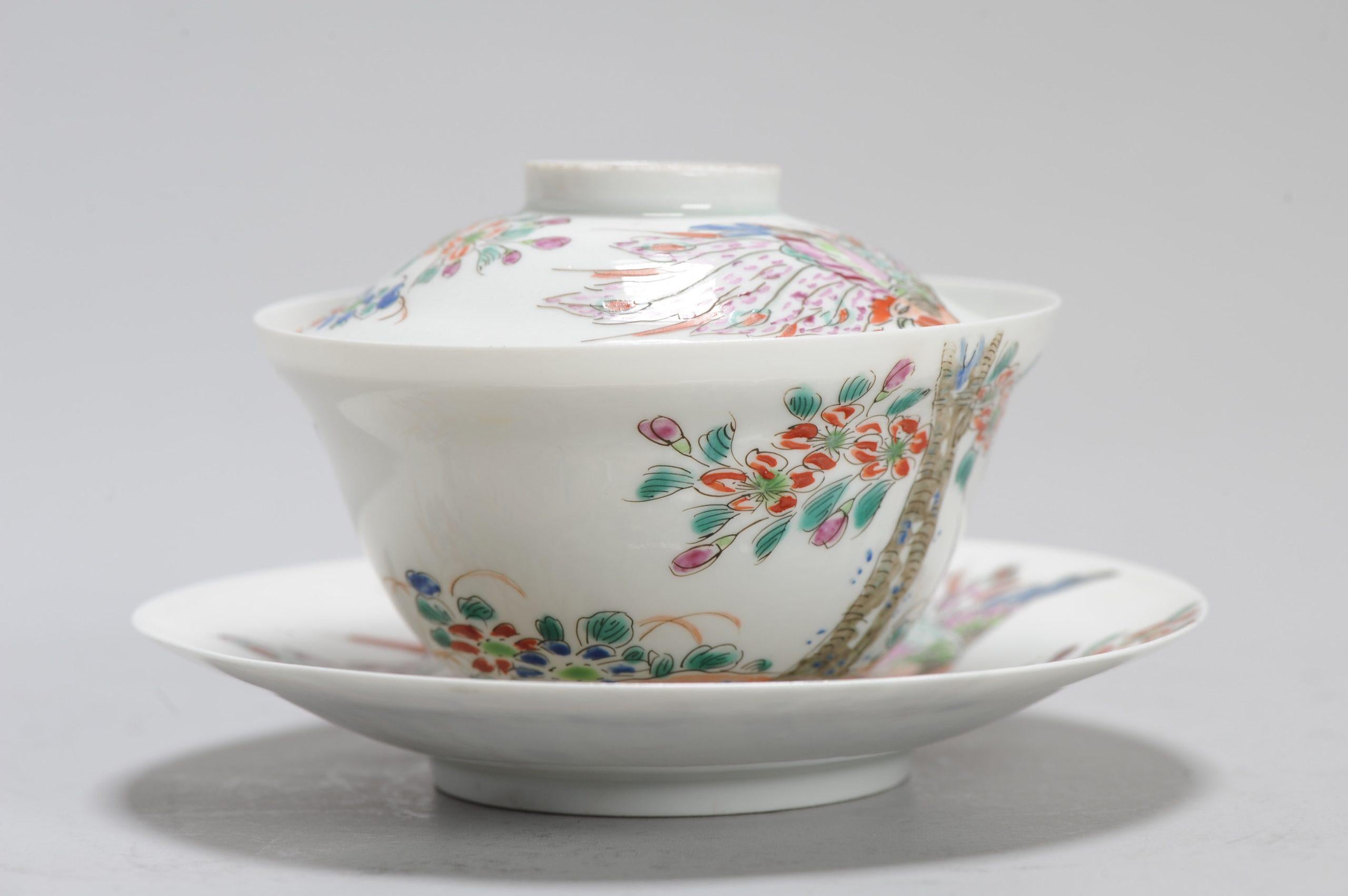 Japonais Ensemble japonais ancien de tasses ou de bols à thé en porcelaine coquille d'œuf de la période Meiji en vente