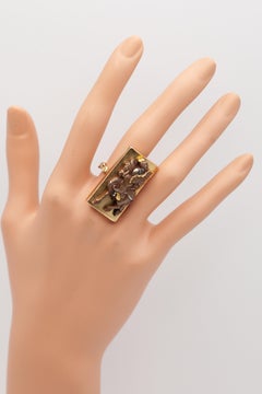 Antique Japanese Shakudō Samurai Horse 18K Yellow Gold Ring