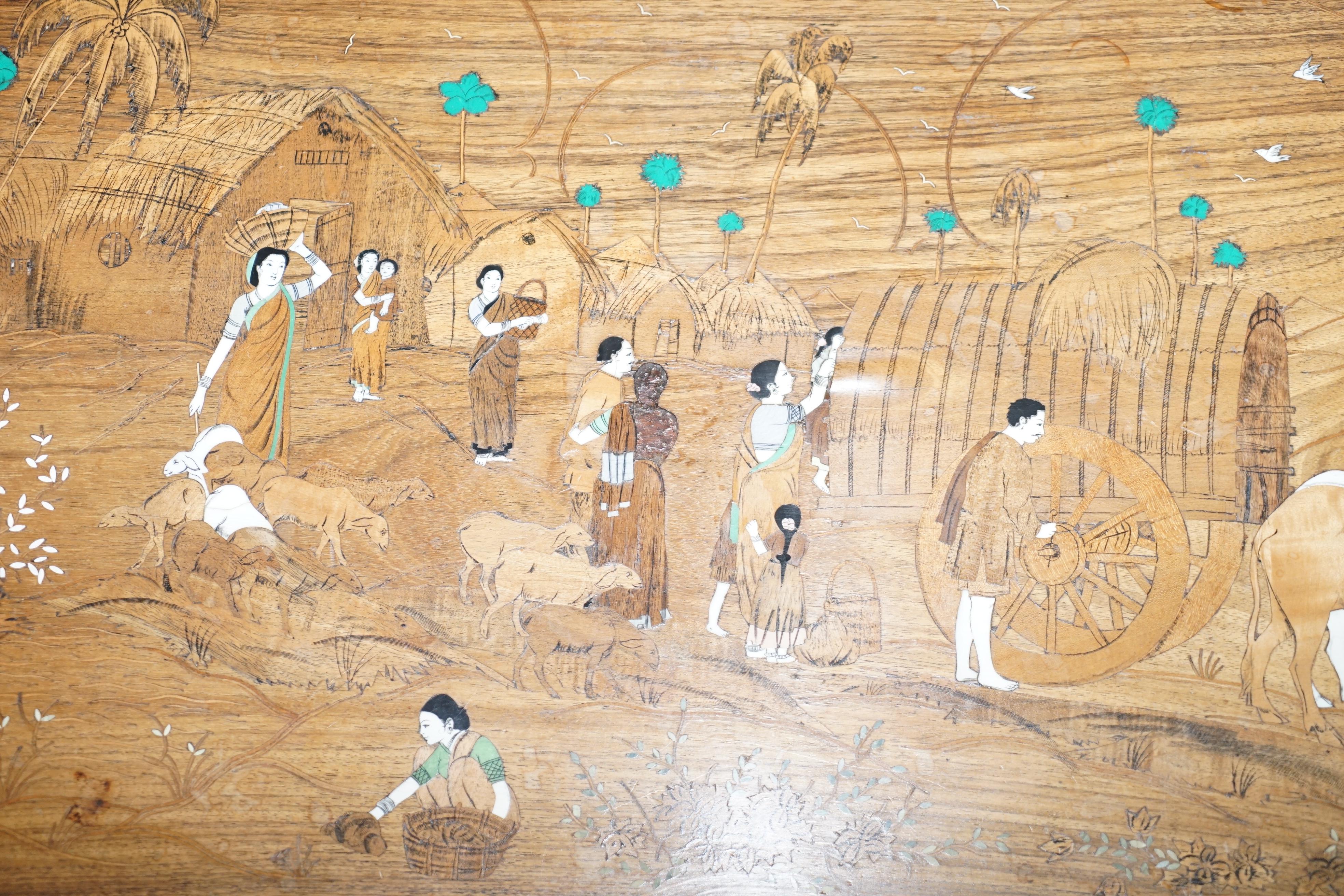 Antique Japanese Shibayama Inlaid Romantic Lovers Hardwood Coffee Table 1