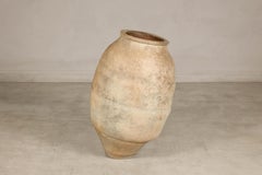 Antique Japanese Shigaraki Pottery Grain Storage Jar with Weathered Patina