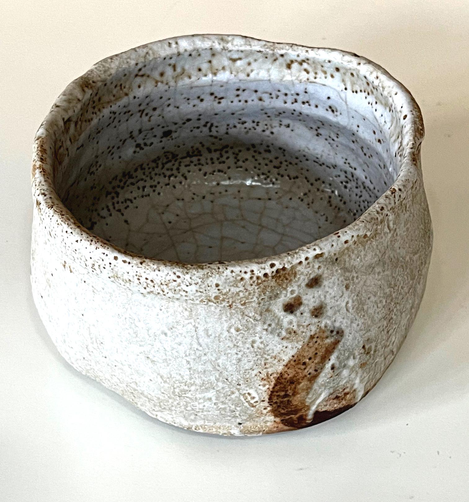 Edo Antique Japanese Shino Ware Chawan Tea Bowl For Sale