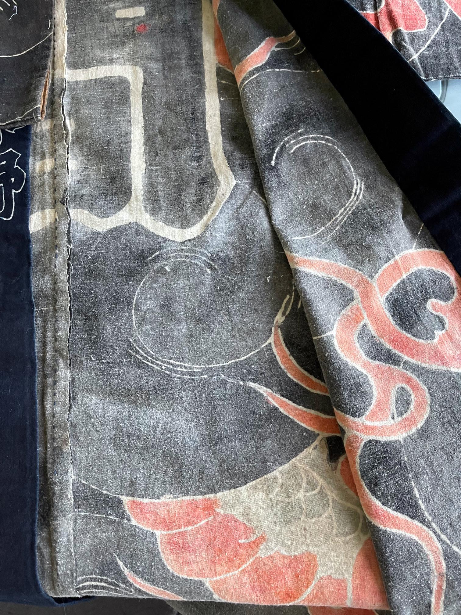 Antique Japanese Shirushi-Banten Fireman Jacket Edo Period For Sale 8