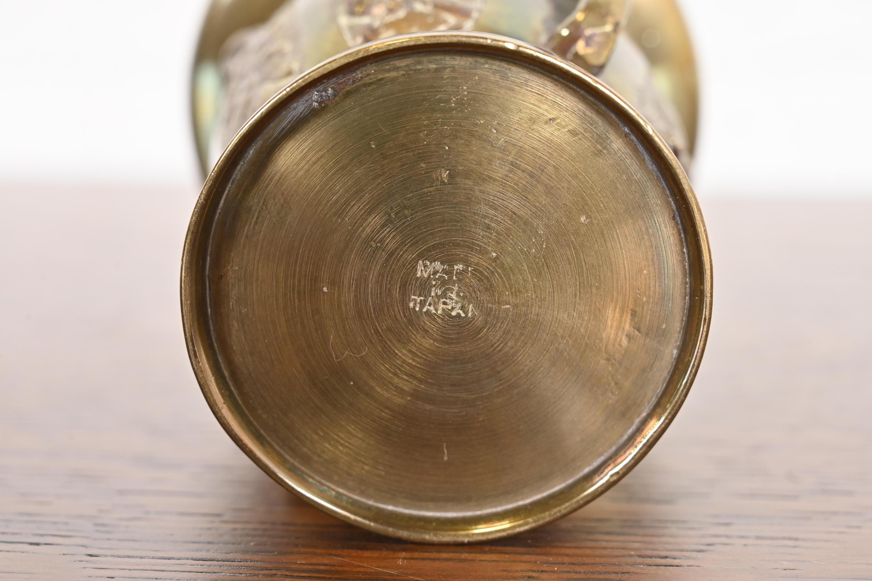 Antico vaso giapponese Showa Usubata in bronzo in vendita 4