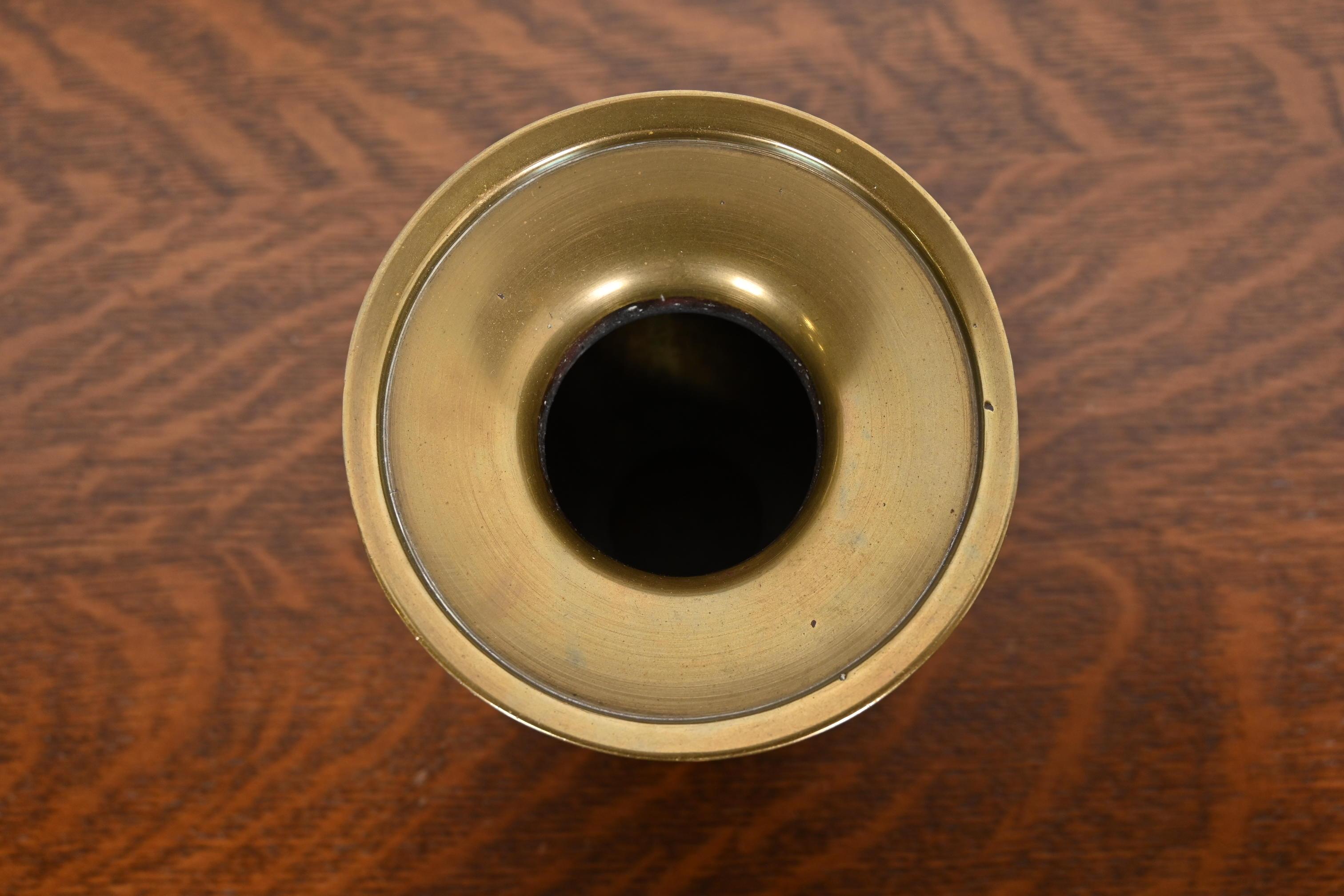 Bronzo Antico vaso giapponese Showa Usubata in bronzo in vendita