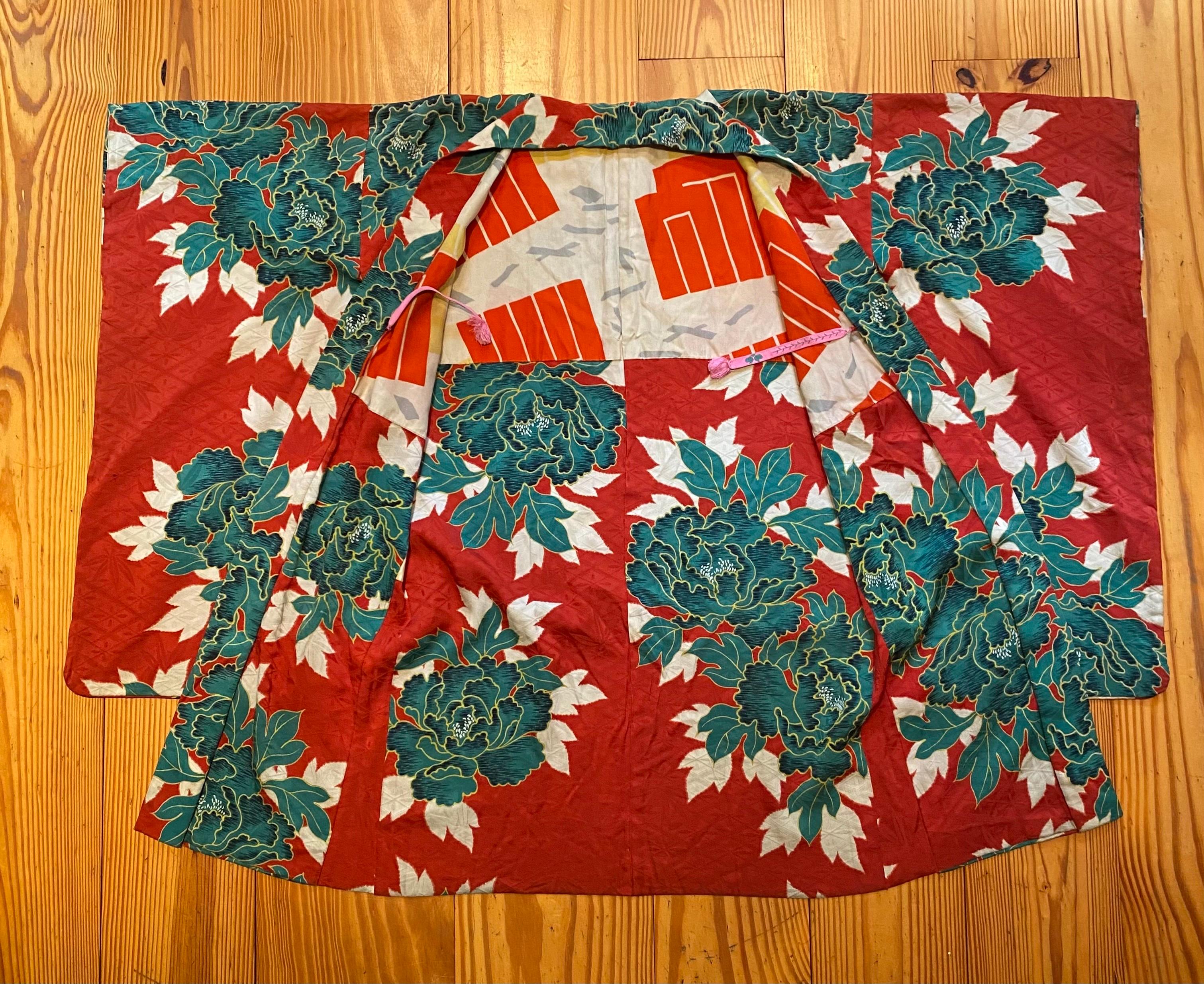 Anglo-Japanese Antique Japanese Silk Kimono For Sale