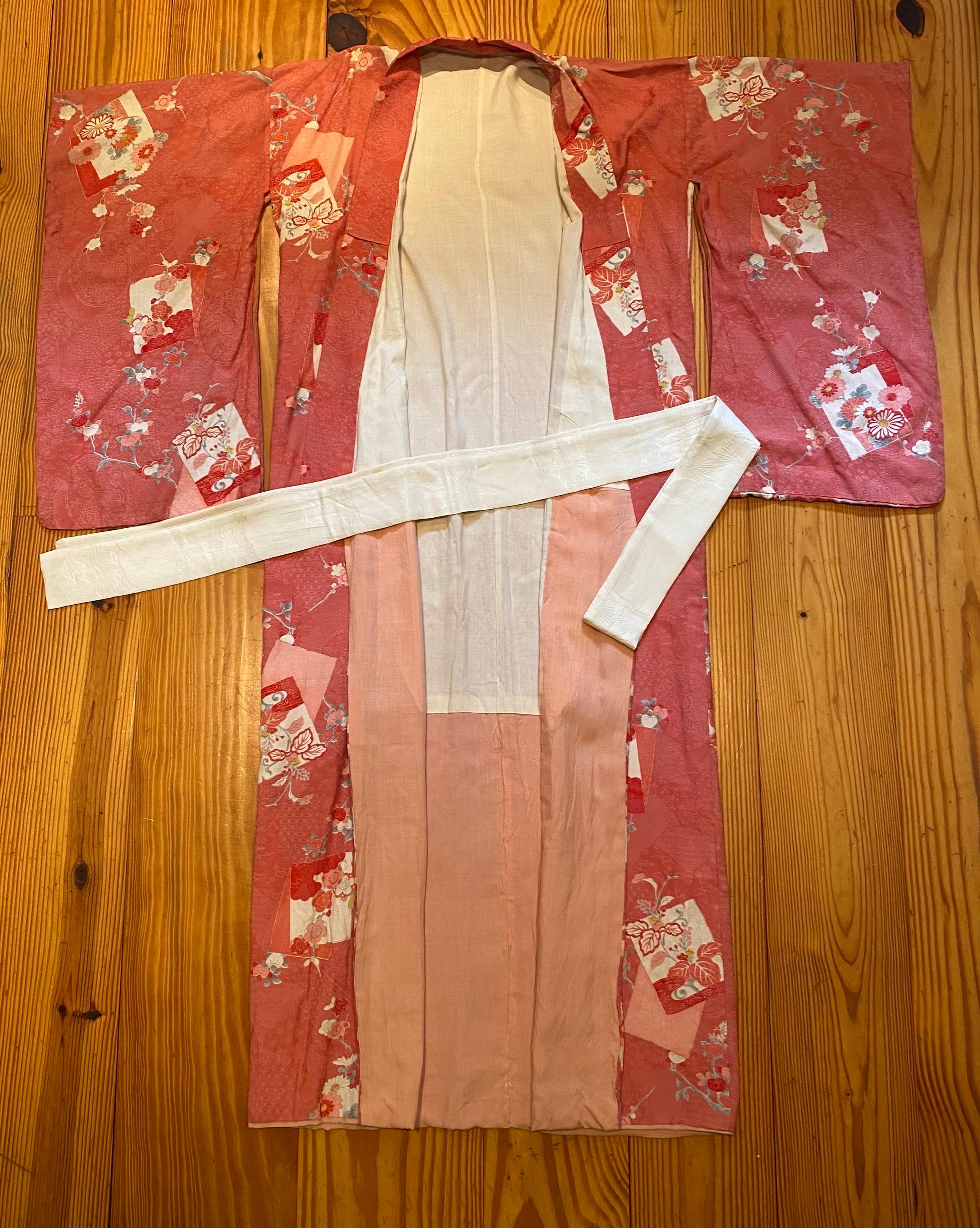 Anglo-Japanese Antique Japanese Silk Kimono For Sale