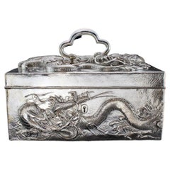 Antique Japanese Silver Cigar Box