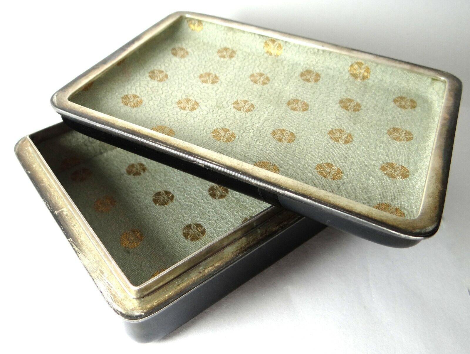 Women's or Men's Antique Japanese Silver Enamel Cloisonne Box For Sale