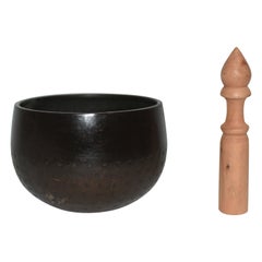 Antique Japanese Singing Bowl Brown Hammered Divots C5
