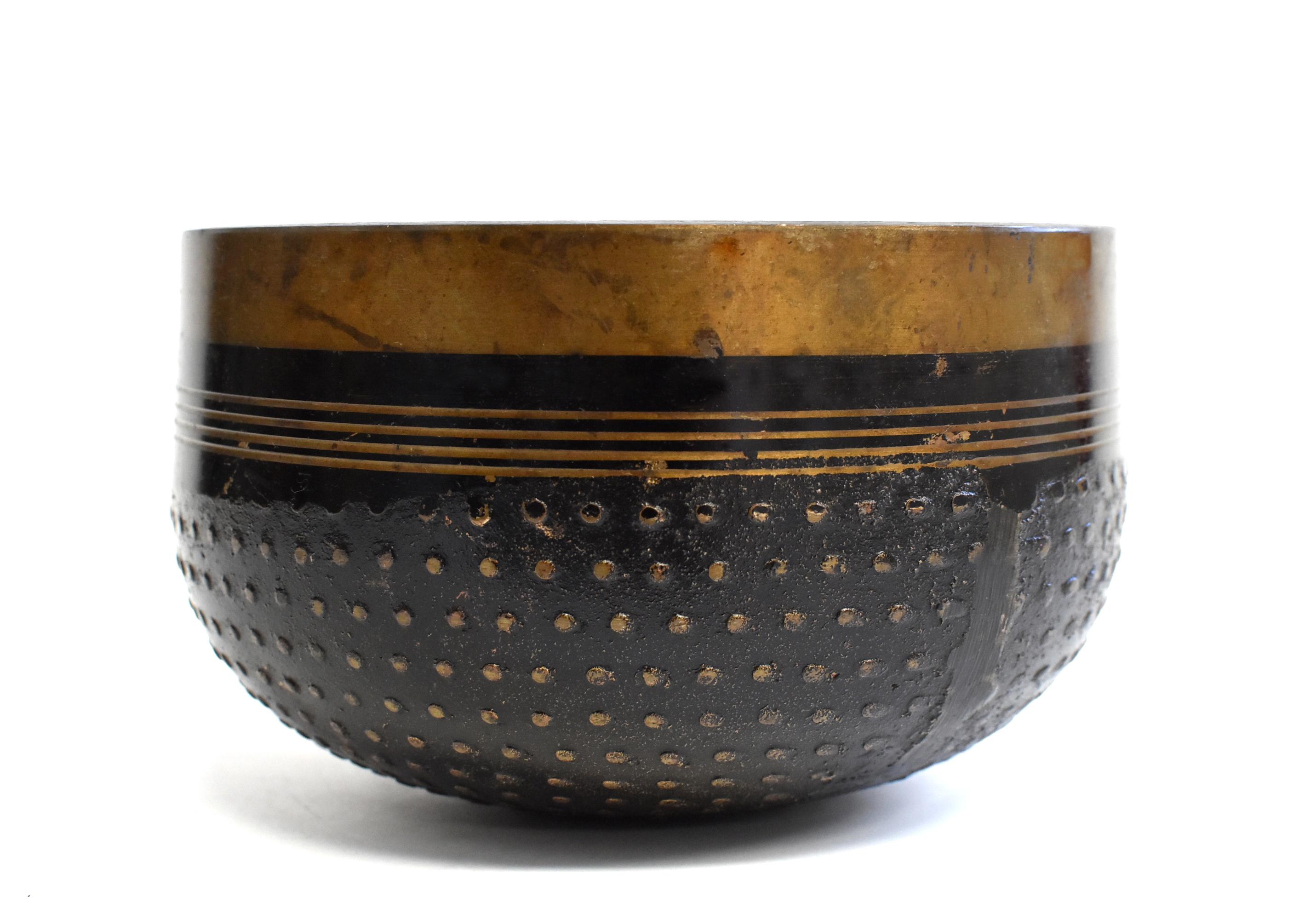 Antique Japanese Singing Bowl with Raised Dots at 1stDibs