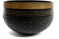 Antique Japanese Singing Bowl with Raised Dots
