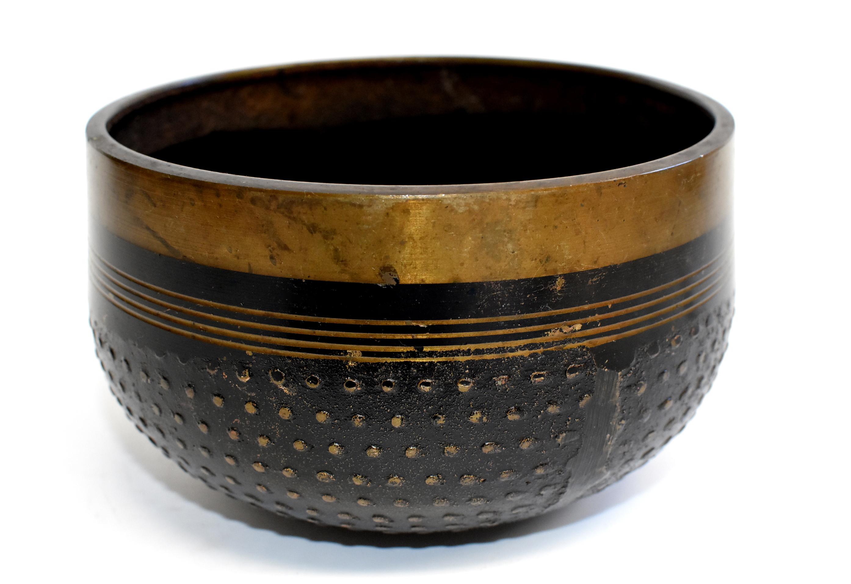 Antique Japanese Singing Bowl with Raised Dots at 1stDibs