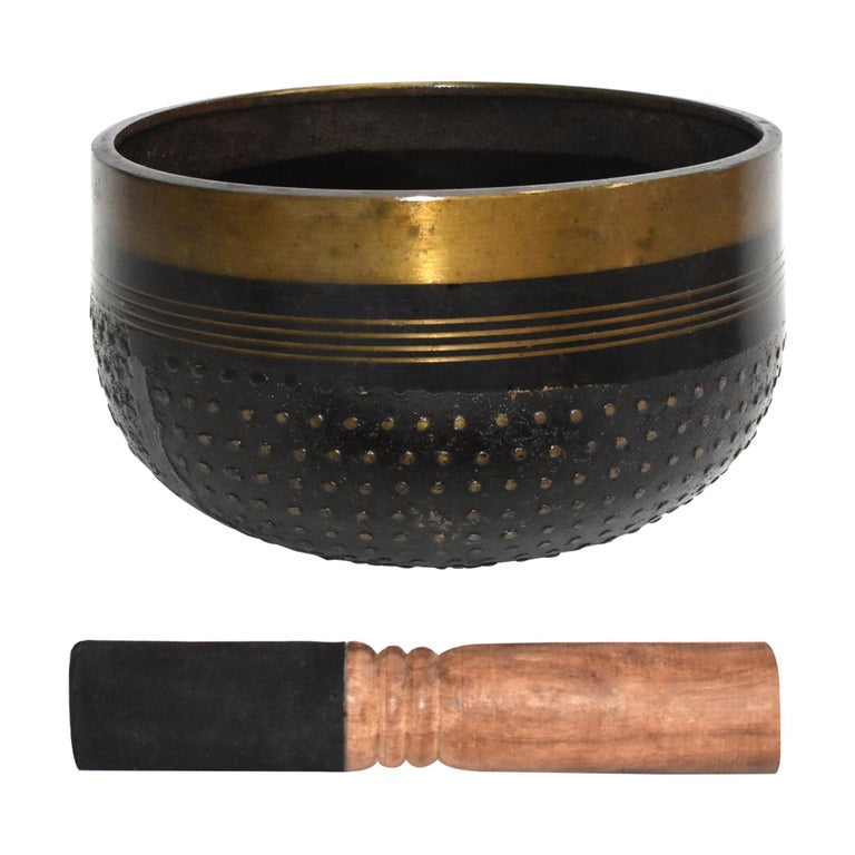 Antique Japanese Singing Bowl with Raised Dots at 1stDibs