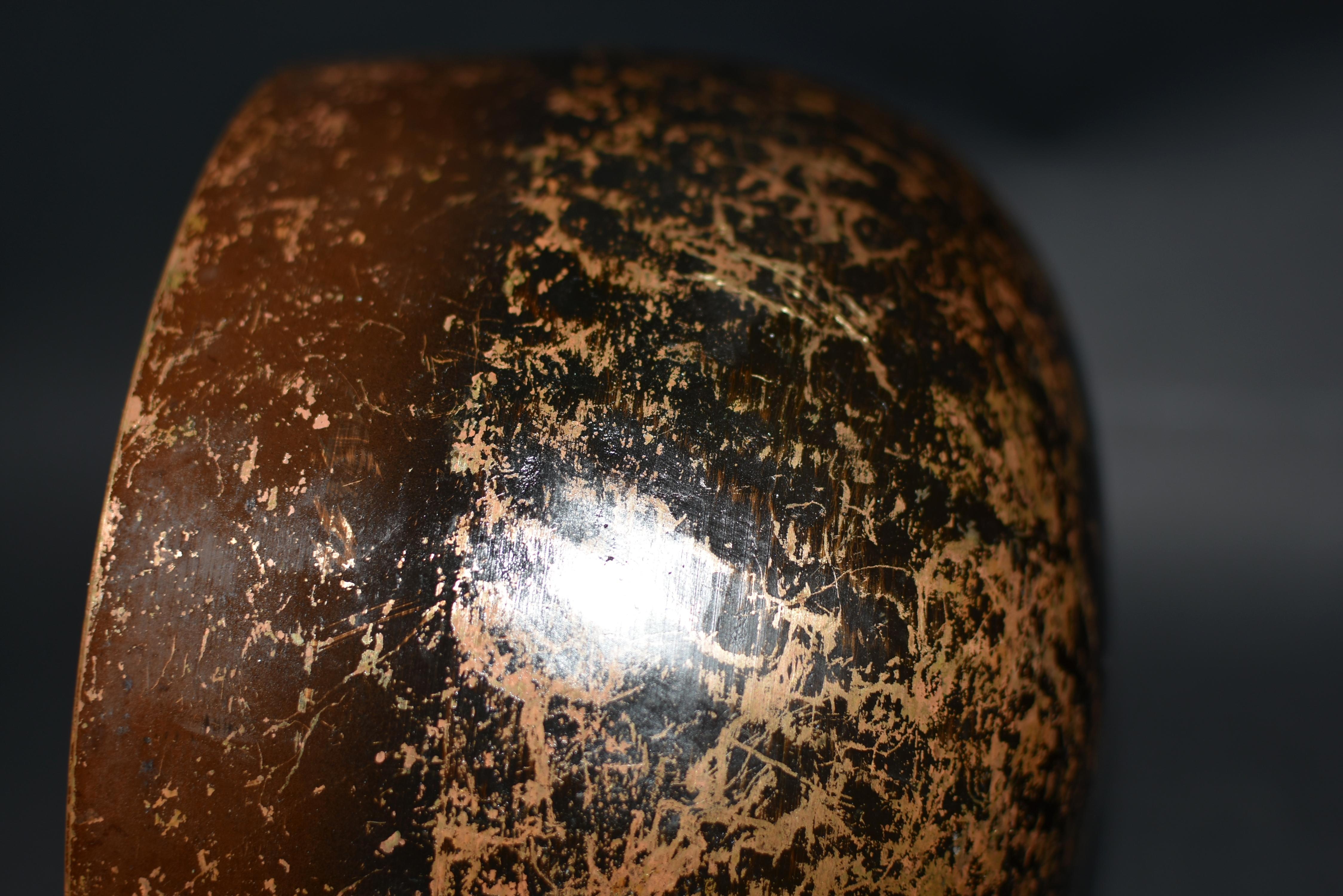 Antique Japanese Singing Bowl with Rose Gold Patina 2